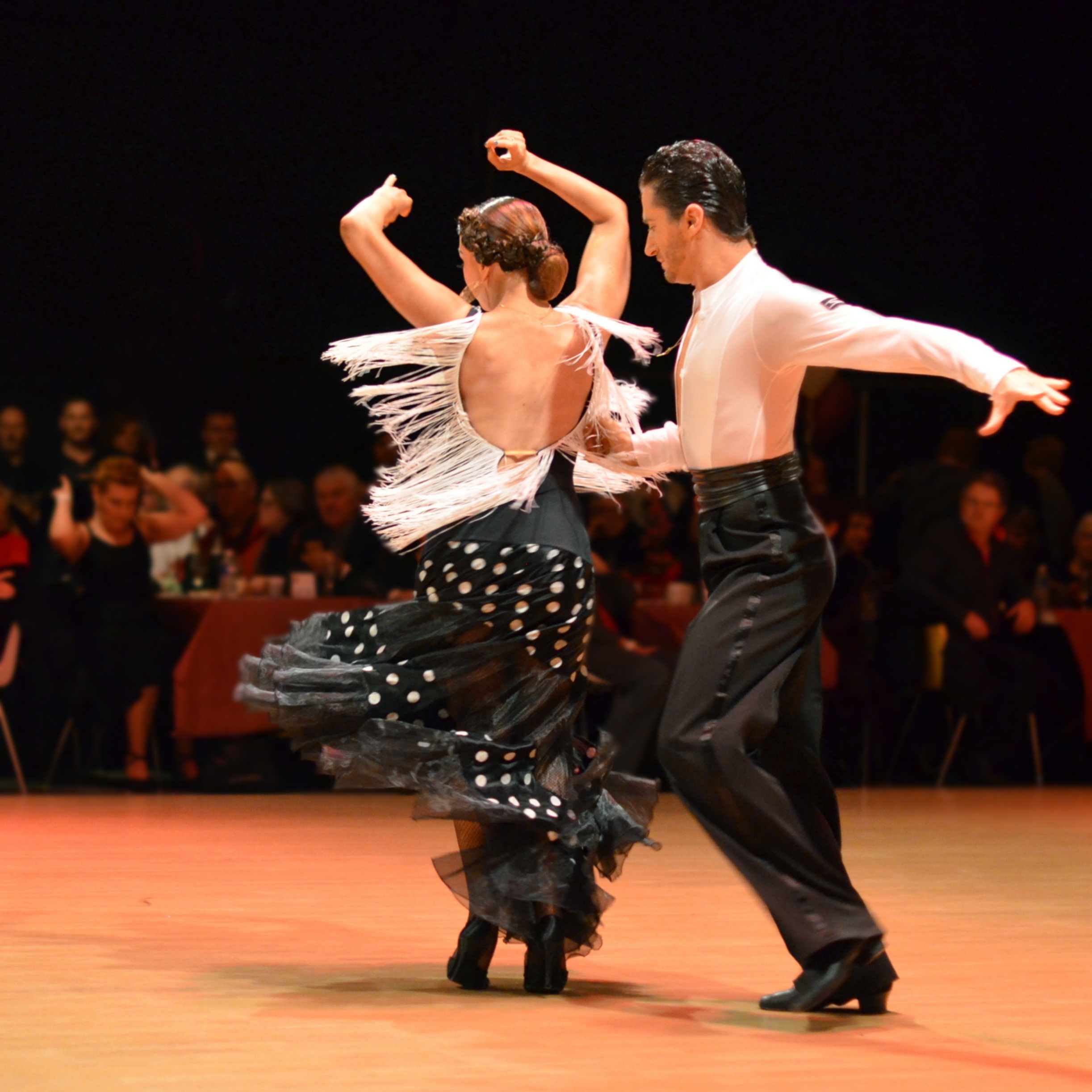 Two dancers spinning